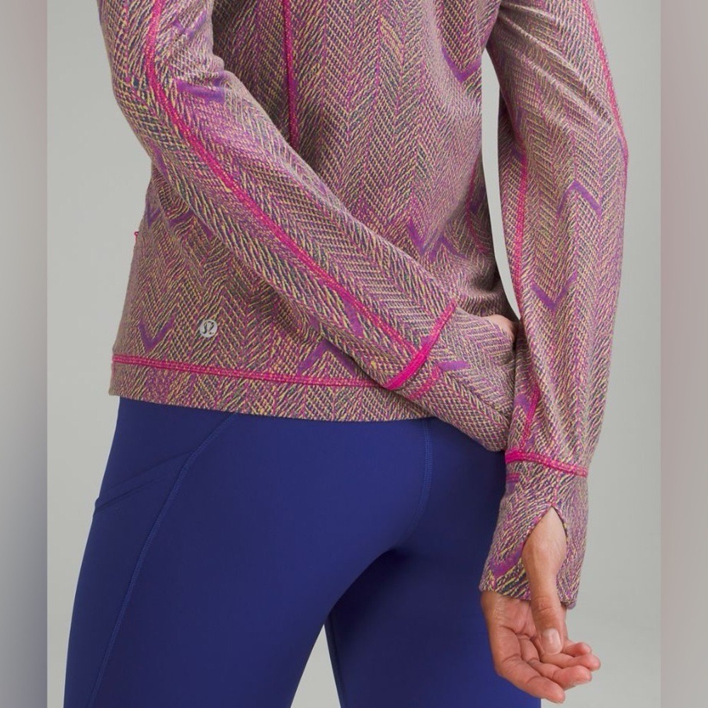 Lululemon Swiftly Tech Long Sleeve 2.0 Chevron Herringbone Magenta Purple Size 2 - Picture 10 of 13